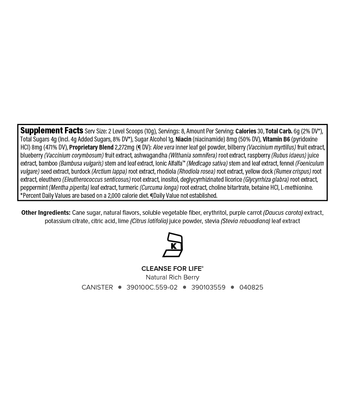 Isagenix Cleanse for Life Powder, Natural Rich Berry, 3.4 oz