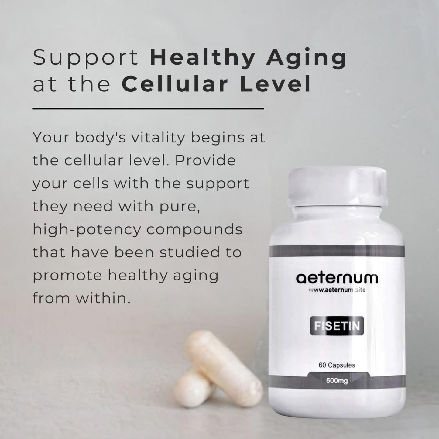 aeternum Fisetin 500mg Capsule, 60 Count