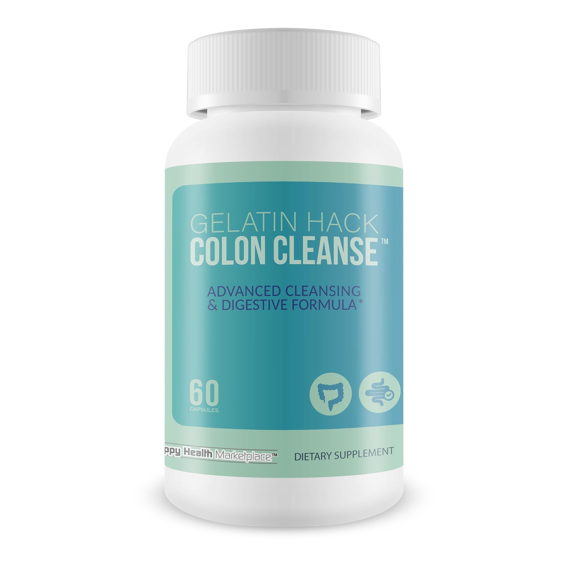 Happy Health Marketplace Gelatine Hack Colon Cleanse Capsule, 60 Count