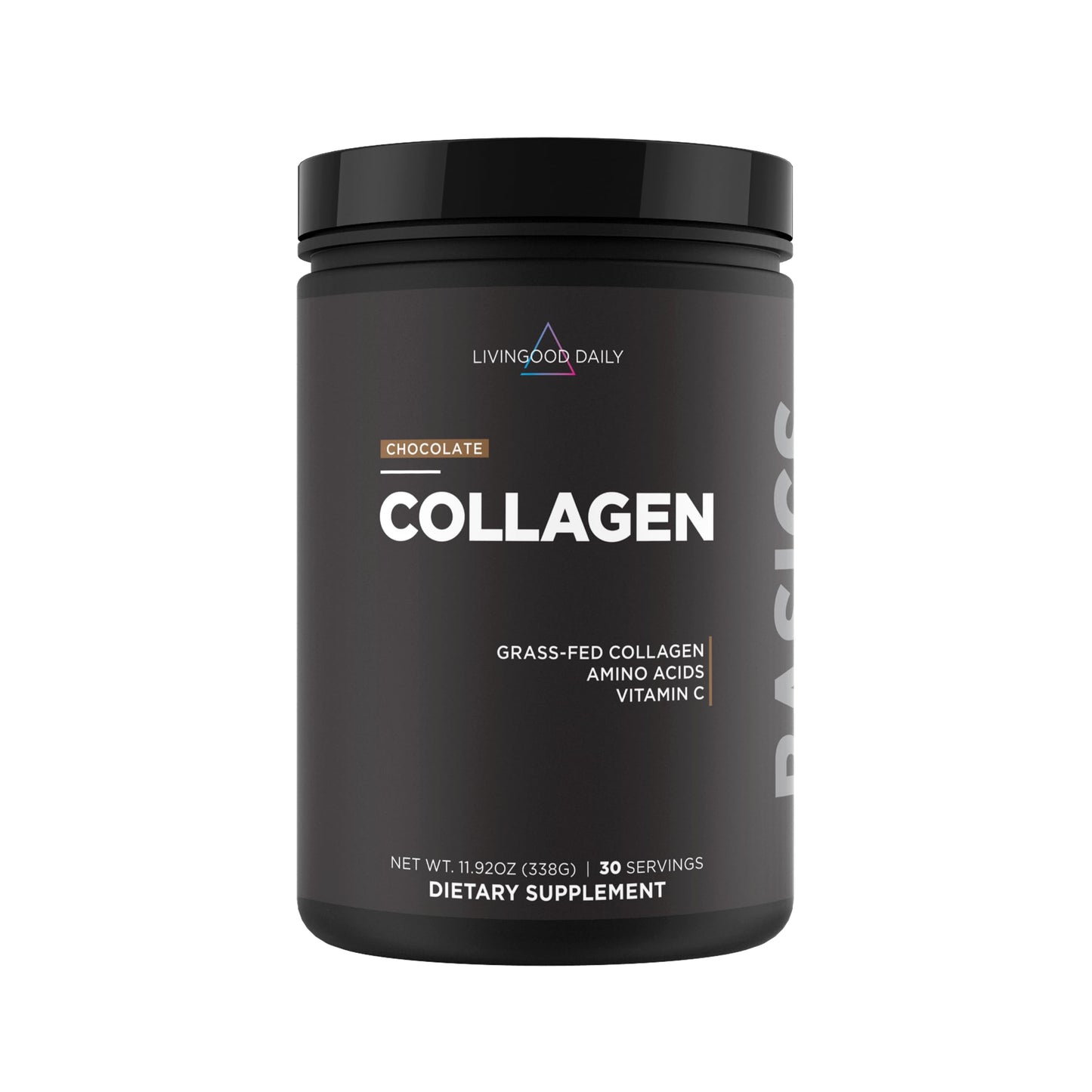 Livingood Daily Chocolate Collagen Peptides Powder, Type I & III, 30 Serv, 12.34