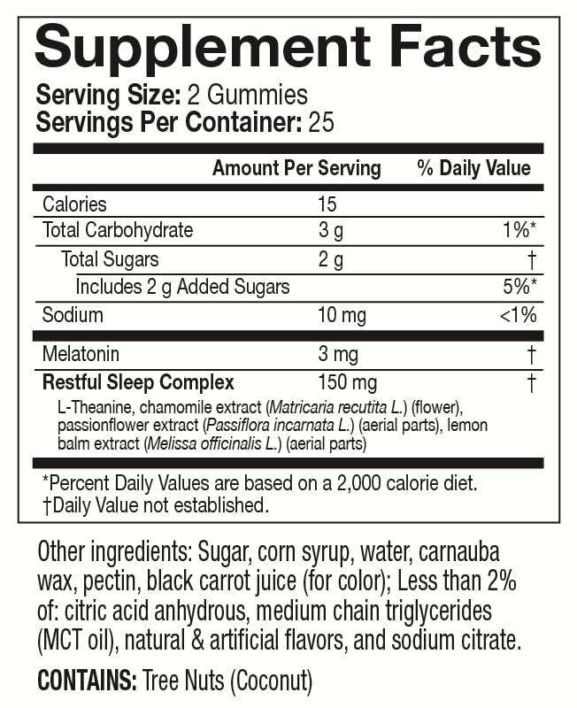 Wellness Basics Melatonin Gummy 50 Count