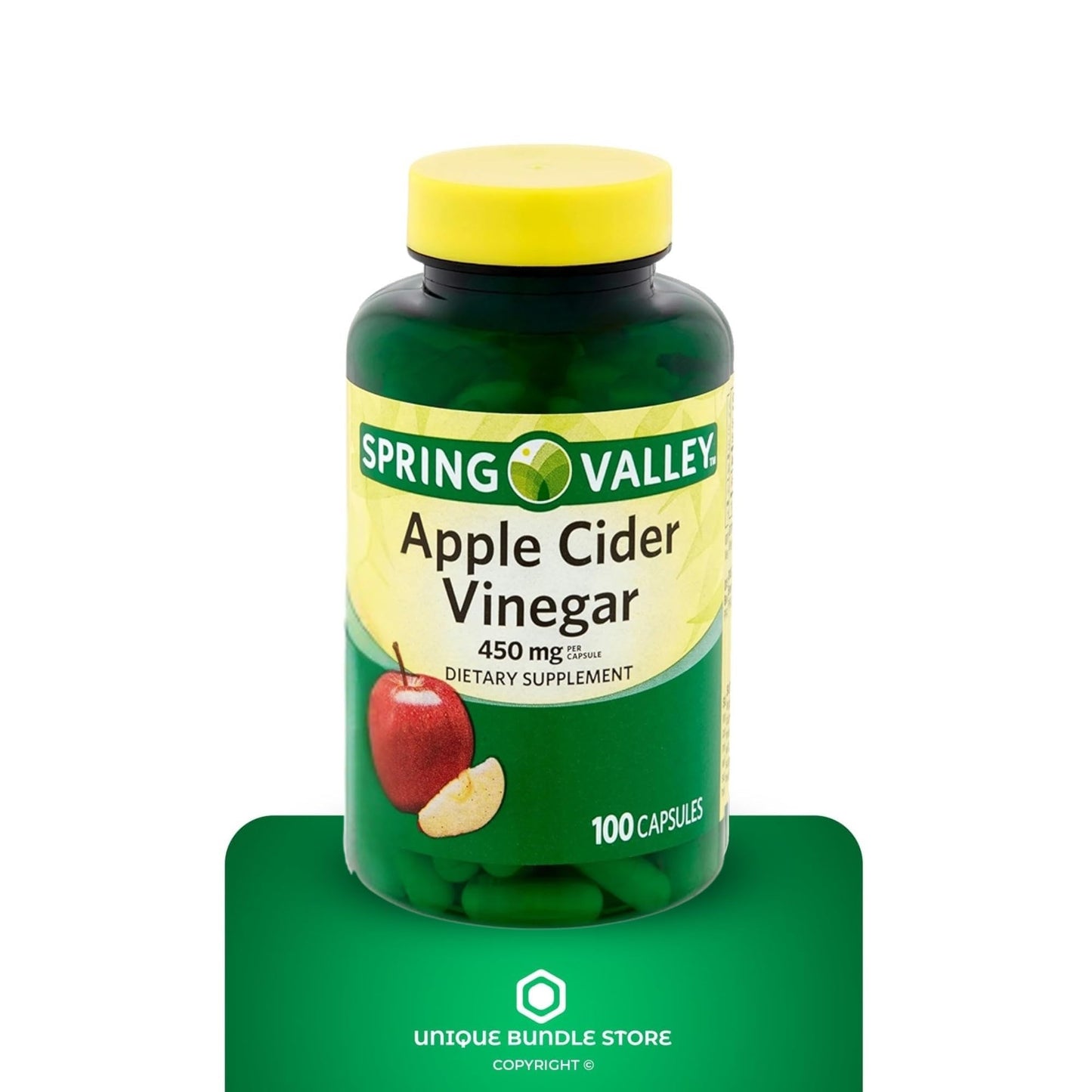 Unique Bundle Store Apple Cider Vinegar 450mg Capsules 100 Count