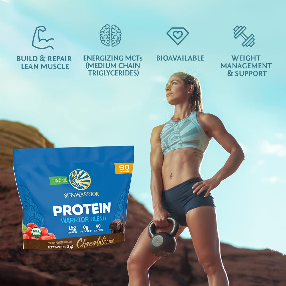 Sunwarrior Organic Plant Based Protein Powder Chocolate 90 Servings