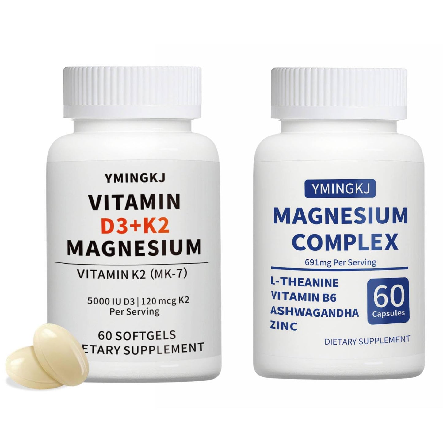 YMINGKJ Vitamin D3 K2 5000 IU Softgels, 90 Count