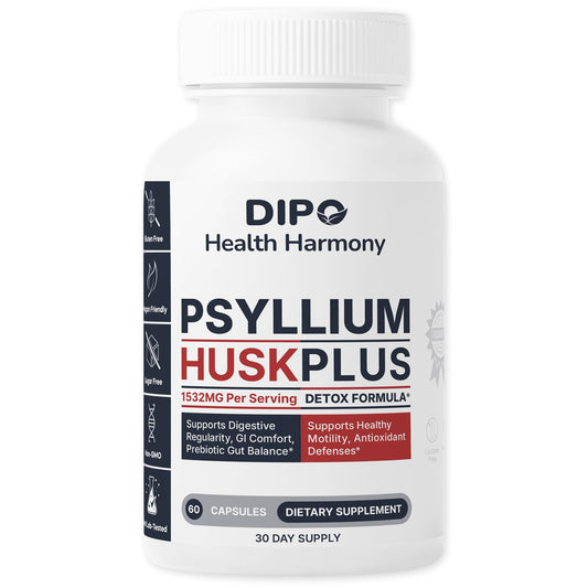DIPO HEALTH HARMONY Psyllium Husk Capsules 60 Count