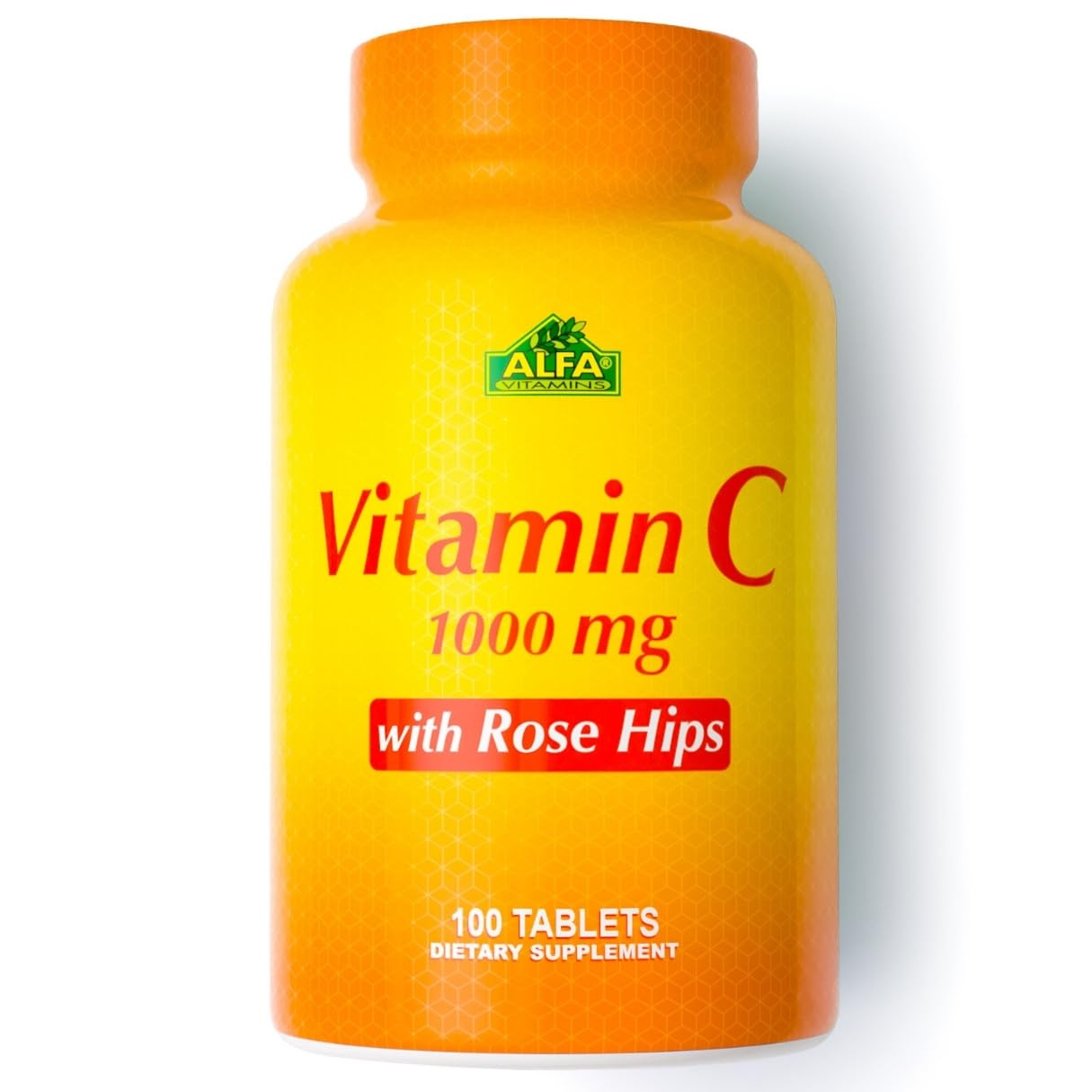 ALFA VITAMINS Vitamin C with Rose Hips 1000 mg Vitamin C per Serving Tablet, 100 Tablets