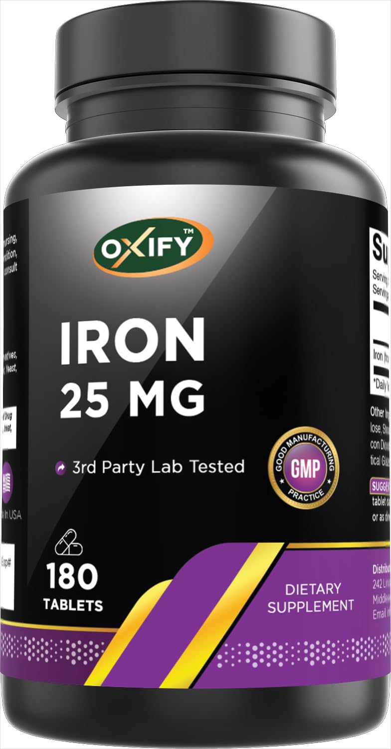Oxify Iron 25 mg Tablet, 180 Count