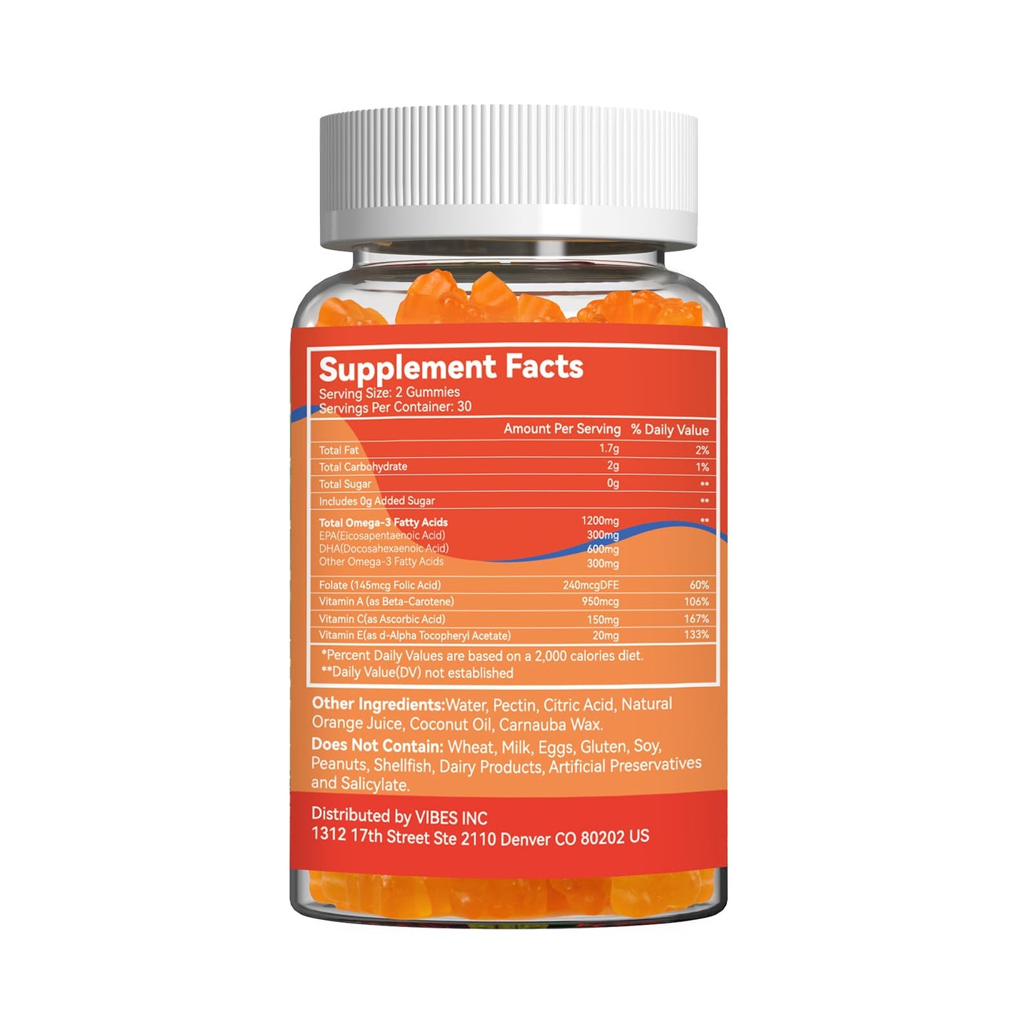 SmildeHeal Omega 3 Fish Oil Gummies 120 Count
