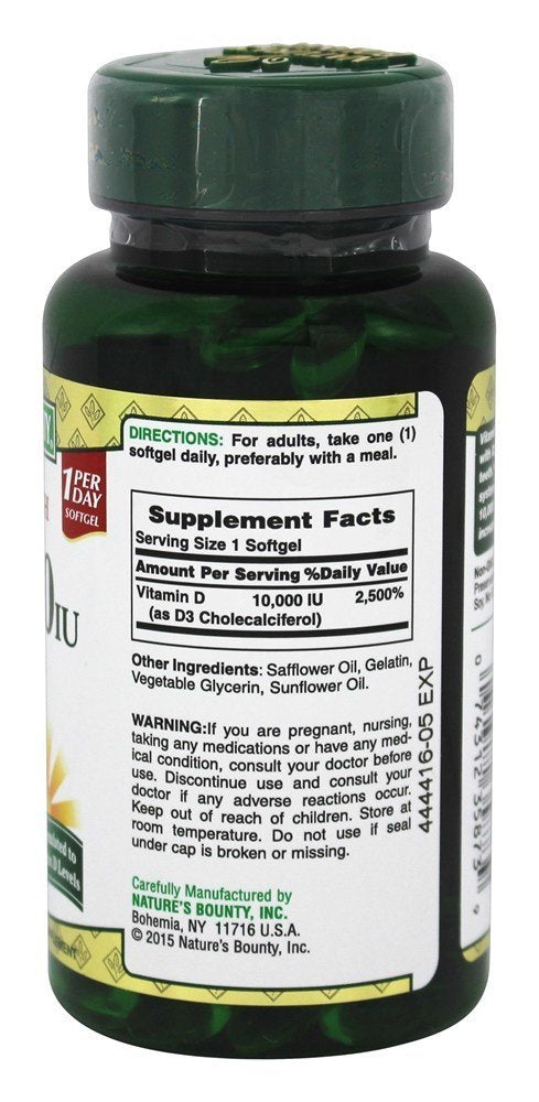 Nature's Bounty D3-10,000 IU Softgels, 144 Count