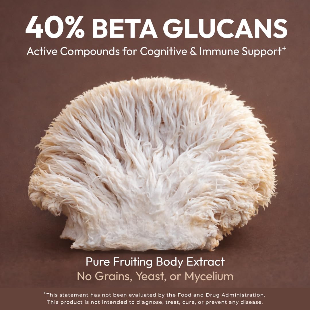 Novum Naturals Lion’s Mane Mushroom Extract Capsules 120 Count