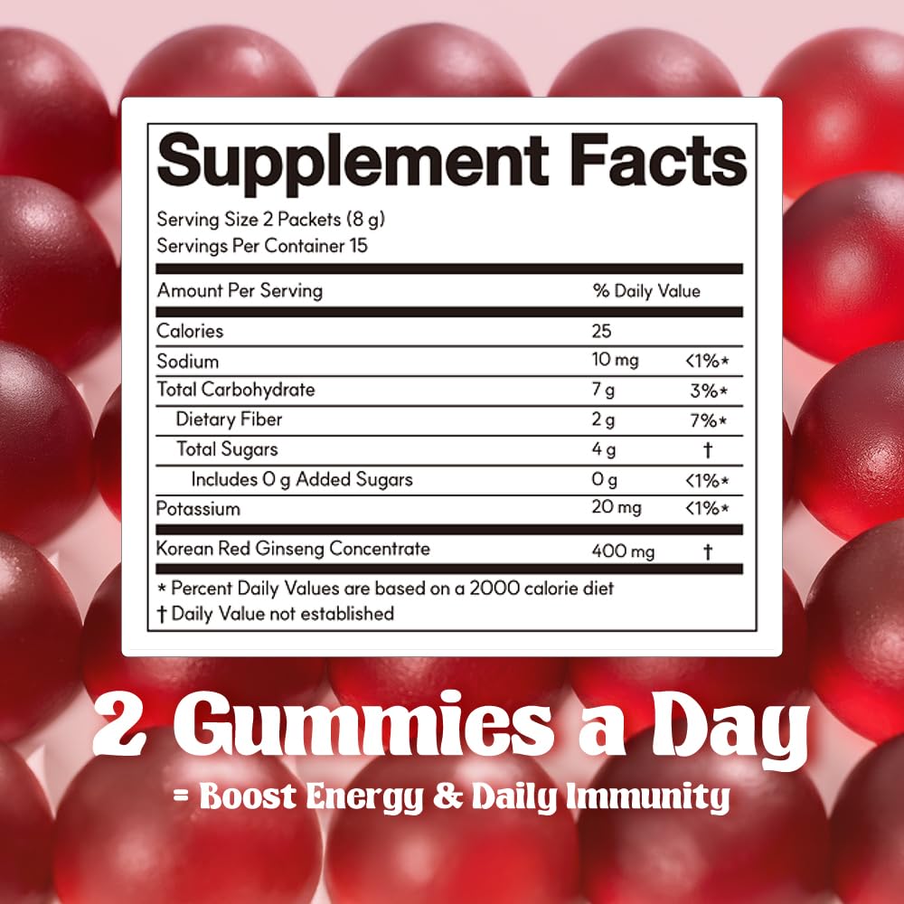 Dr.blet DOCTORBLET Energy Booster Red Ginseng Gummies 30 Count