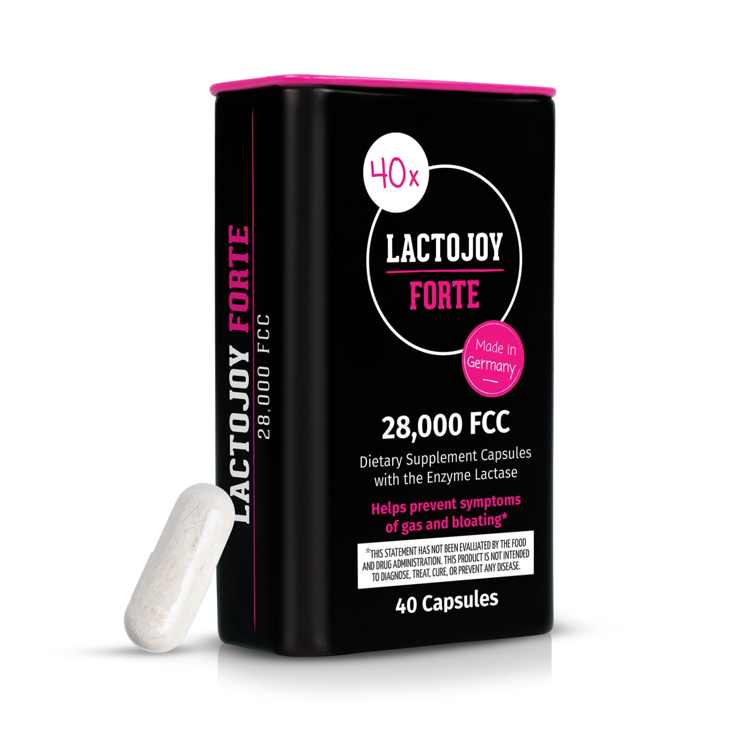 LactoJoy Forte 28,000 FCC Lactase Capsules, 40 Count