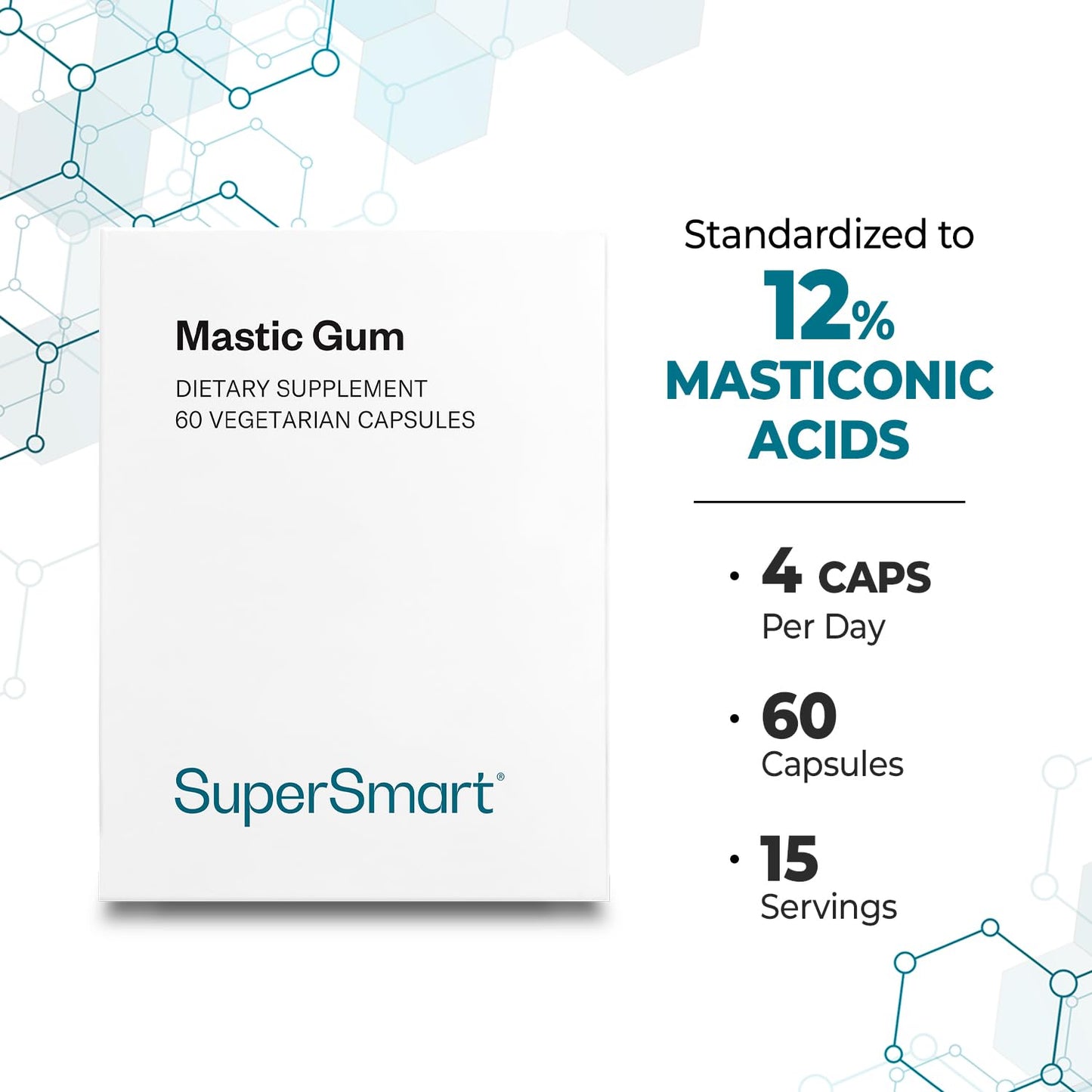 Supersmart Mastic Gum Supplement Capsule 60 Count