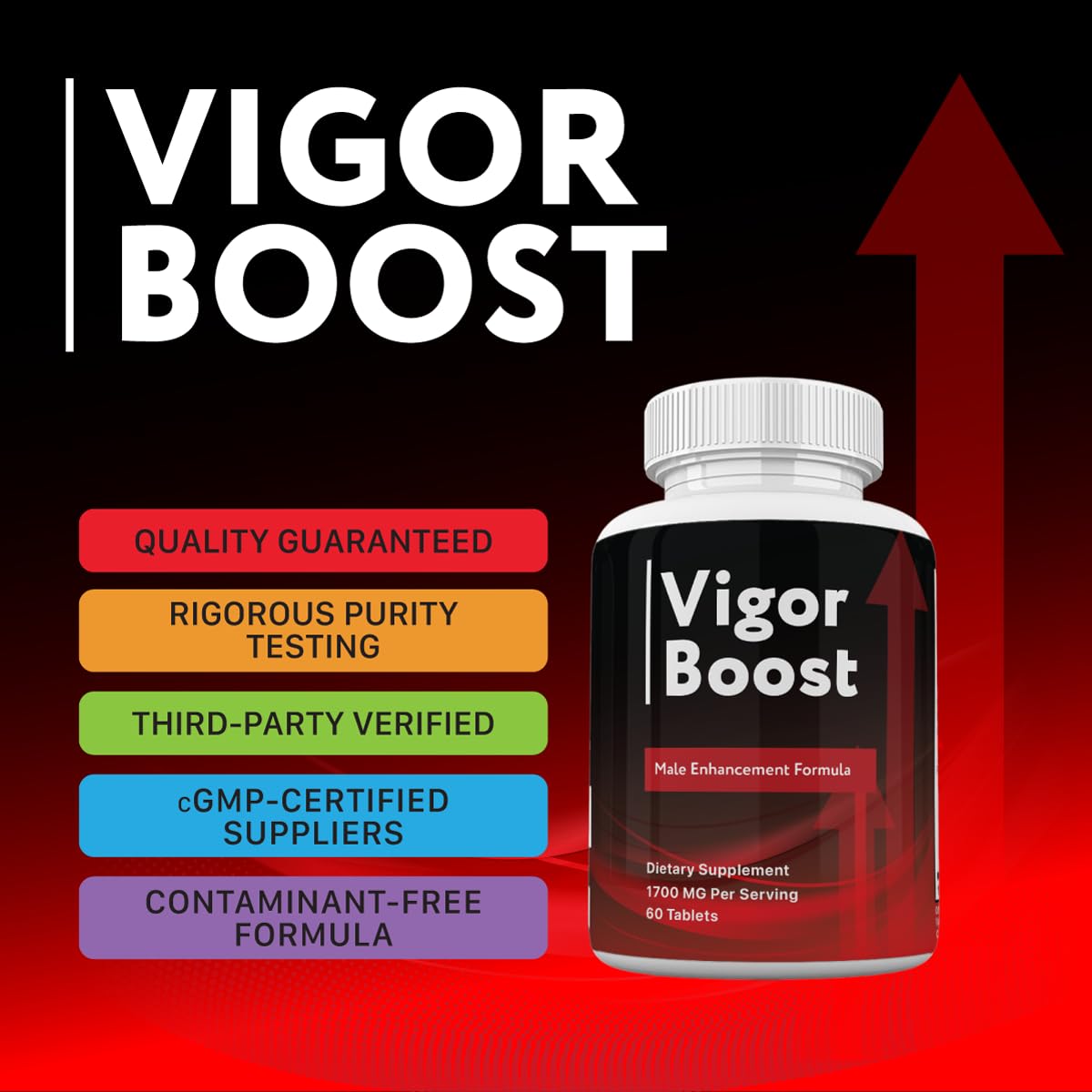 Zonata Vigor Pills for Men, Vigor Male Supplement Advanced Formula, 180 Tablets