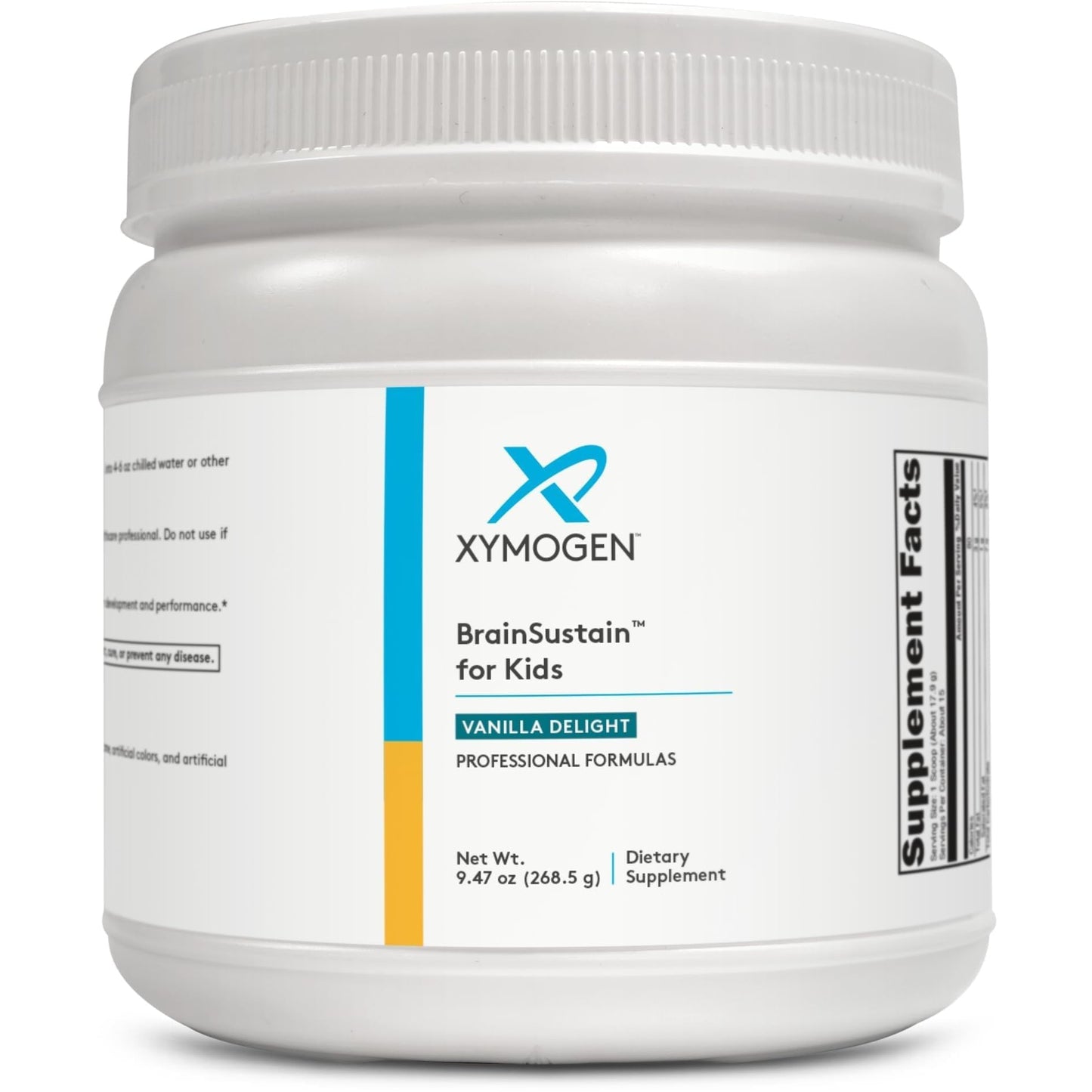 XYMOGEN BrainSustain for Kids - 6 g Pea & Rice Protein - Vanilla Delight Flavor Powder, 9.47 oz