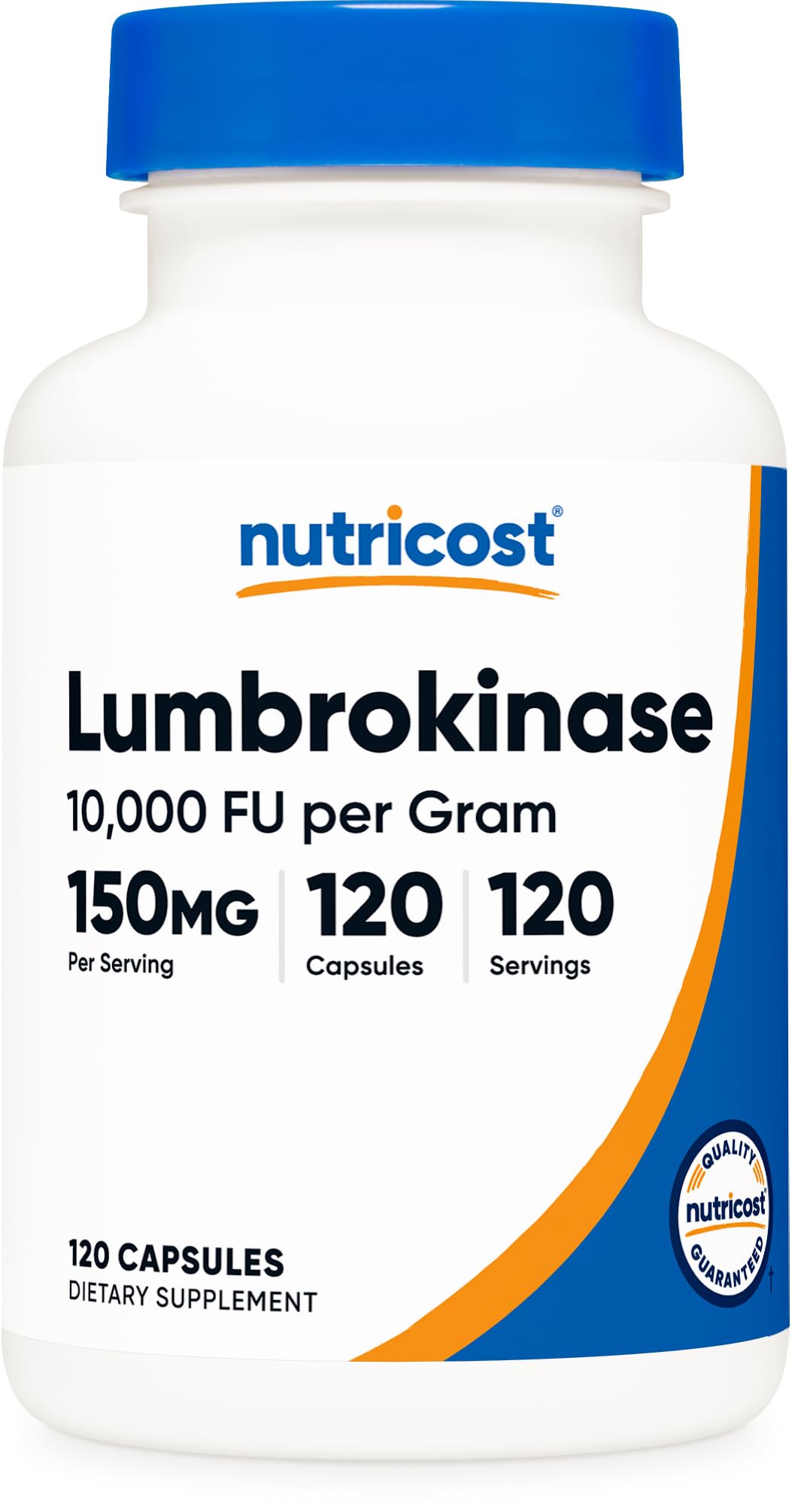 Nutricost Lumbrokinase 150mg Capsules, Gluten-Free, GMO-Free, 120 Capsules