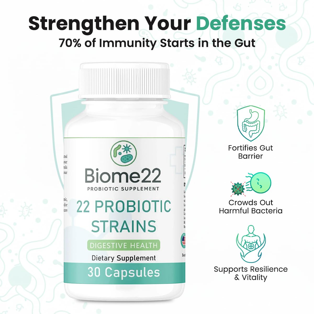 Tarsul Biome22 Probiotic Supplement Capsule, 30 Capsules
