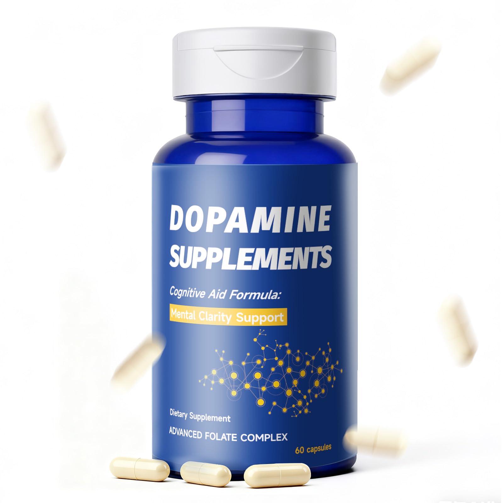 CellJuvMax Dopamine Brain Food Supplement - Enhanced Focus & Mental Clarity, Brain Energy & Neurotransmitter Support, 60 Capsules