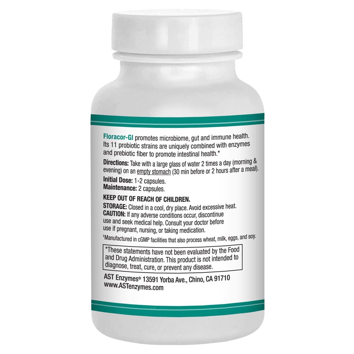 AST Enzymes Floracor Capsules, 60 Count