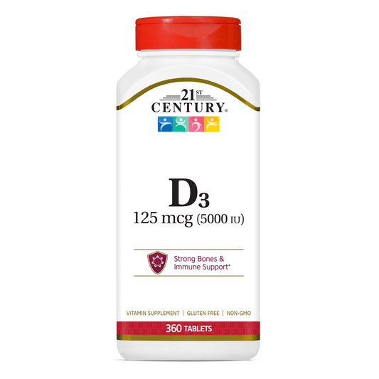 21st Century Vitamin D3 5000 IU Tablet, 360 Count