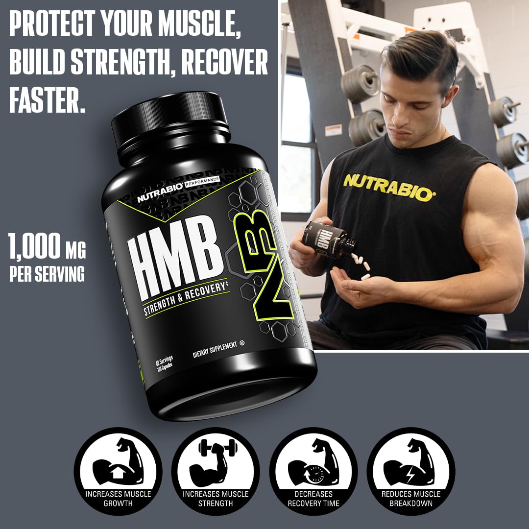 NutraBio HMB Supplement Capsule 120 Capsules