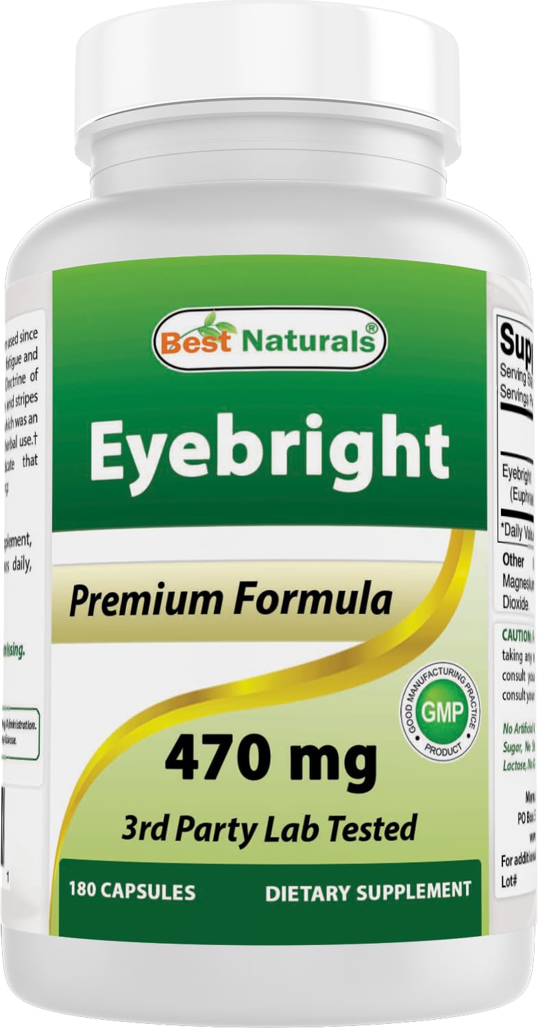 Best Naturals Eyebright 470 mg Capsules, 180 Count