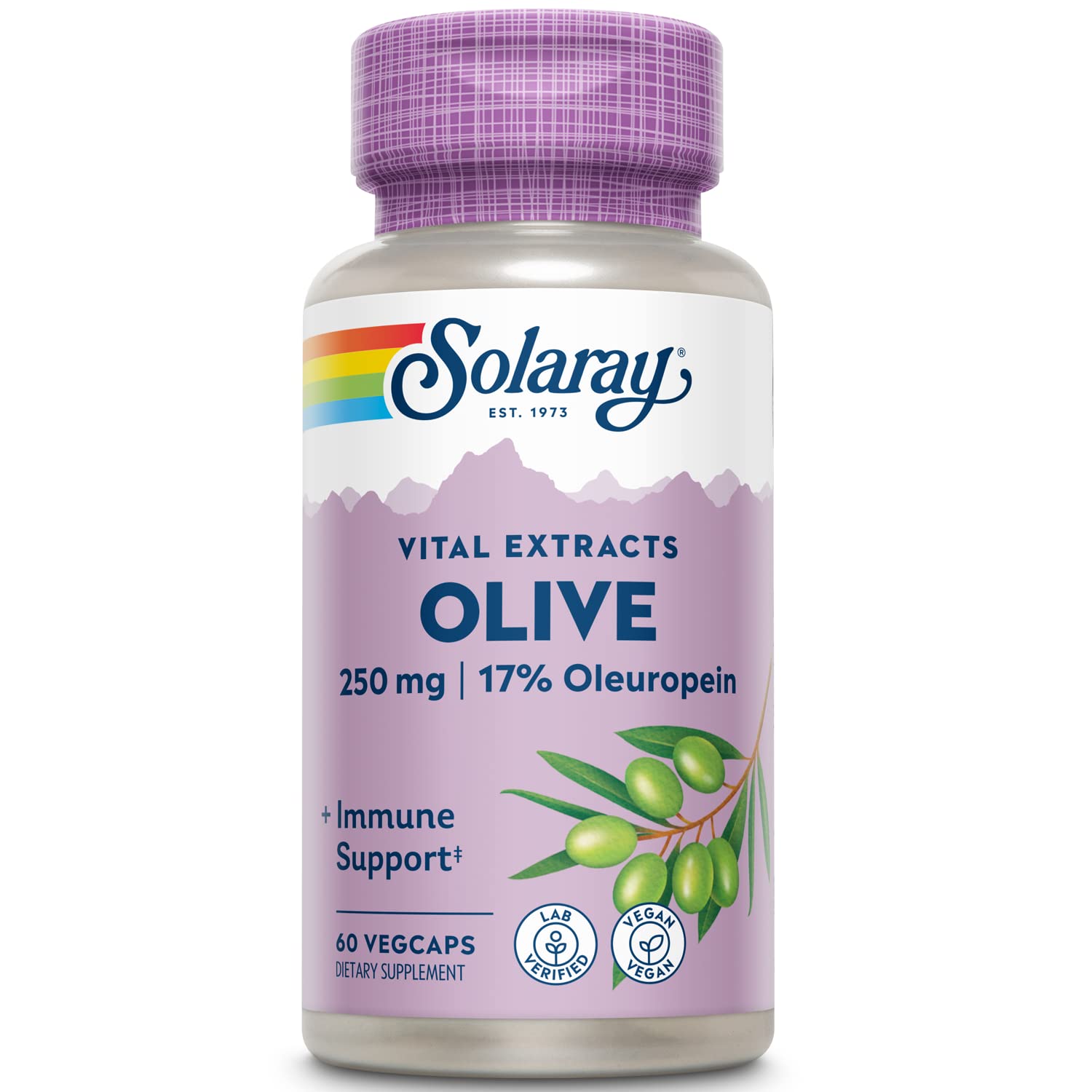 SOLARAY Olive Leaf Extract Supplement Capsule 60 Count