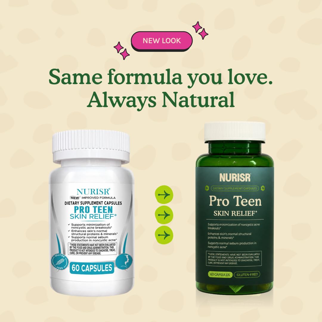 NURISR Acne Support Multivitamin for Teens with Vitamins A, B, C, E & Biotin, 1 Tablet