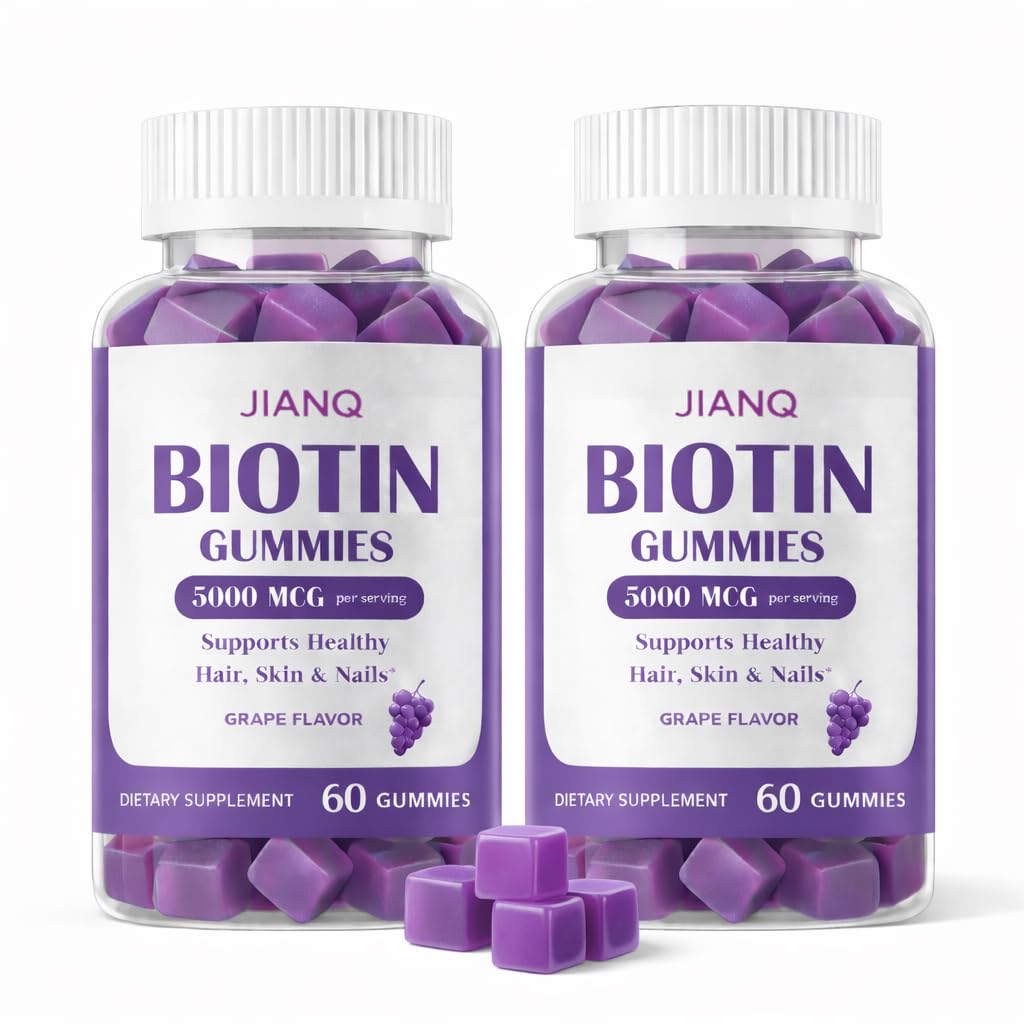 JianQ Biotin Gummies for Hair Skin & Nails 120 Count