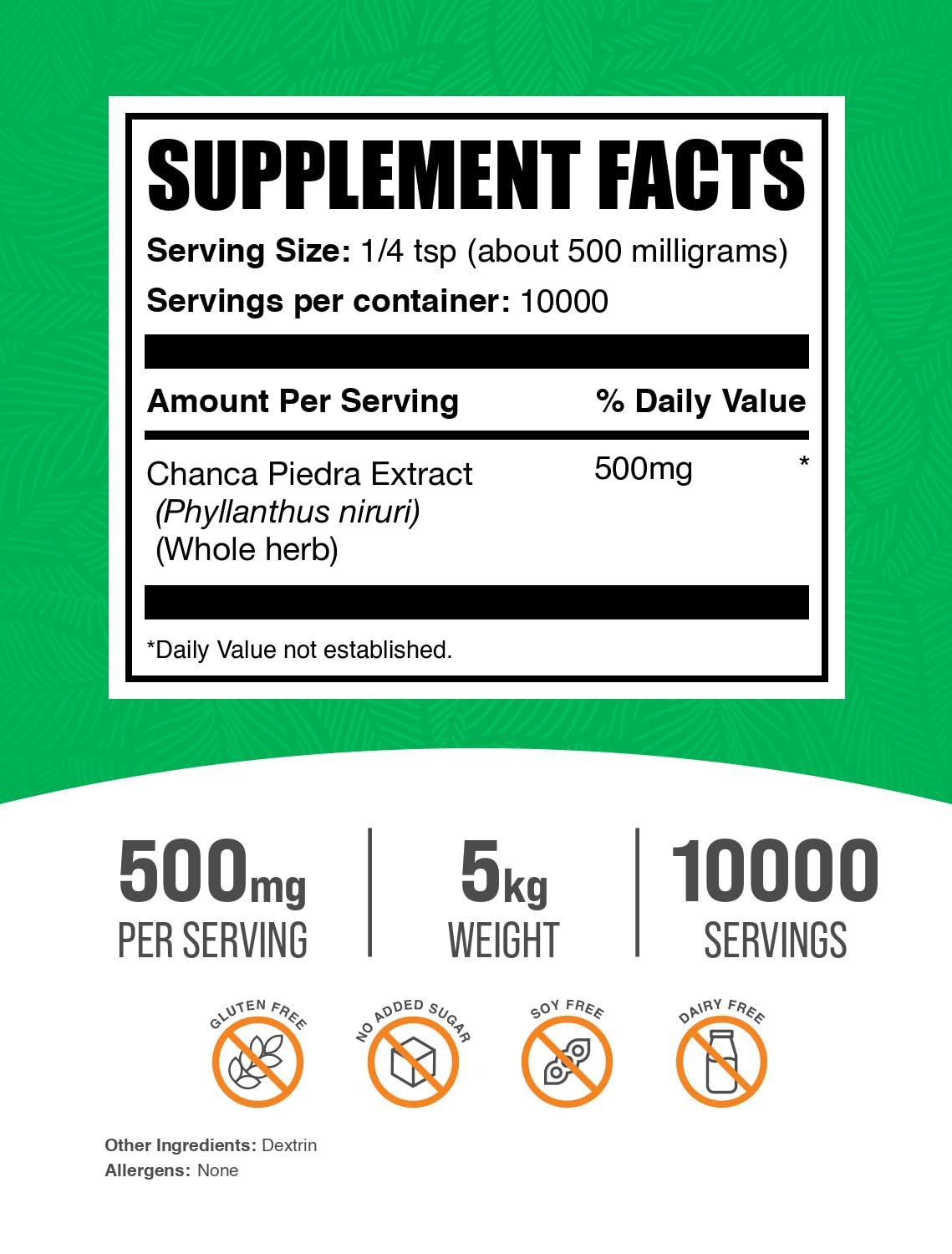 BulkSupplements Chanca Piedra Extract Powder 500 mg per Serving, 176.37 oz total