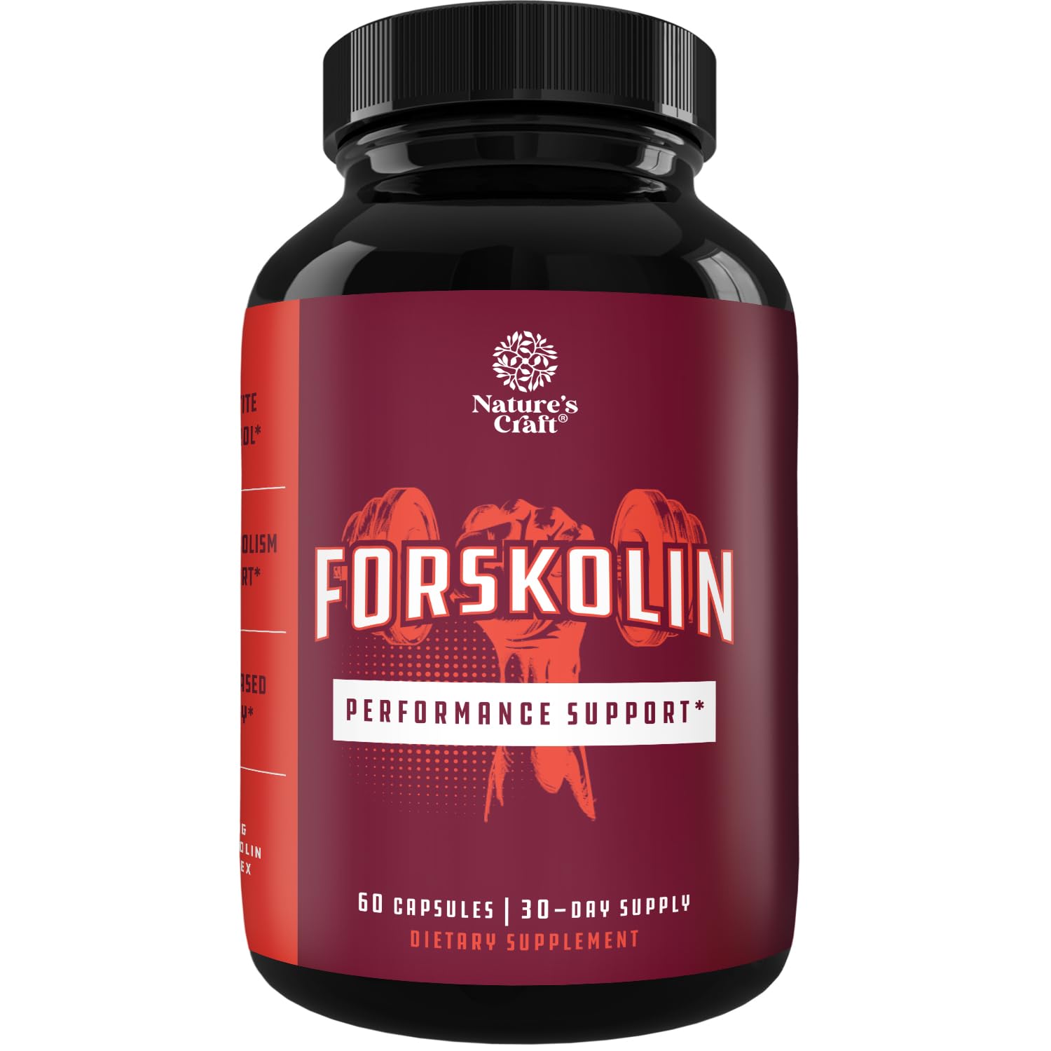 Natures Craft Max Strength Forskolin Weight Loss Supplement Capsules, 60 Count