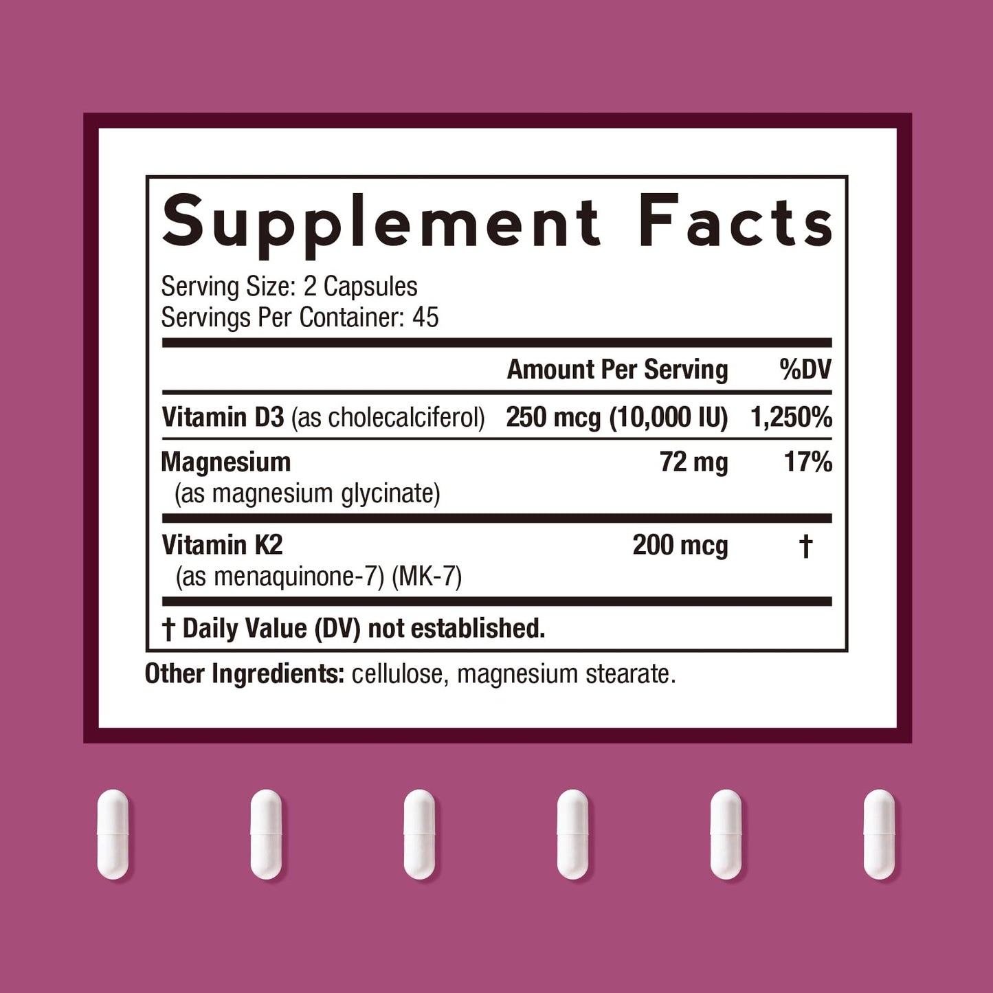 Doctor's Recipes D3+K2+Magnesium Capsules 90 Capsules