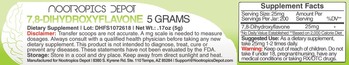 Nootropics Depot 7,8-Dihydroxyflavone Powder 0.1764 oz