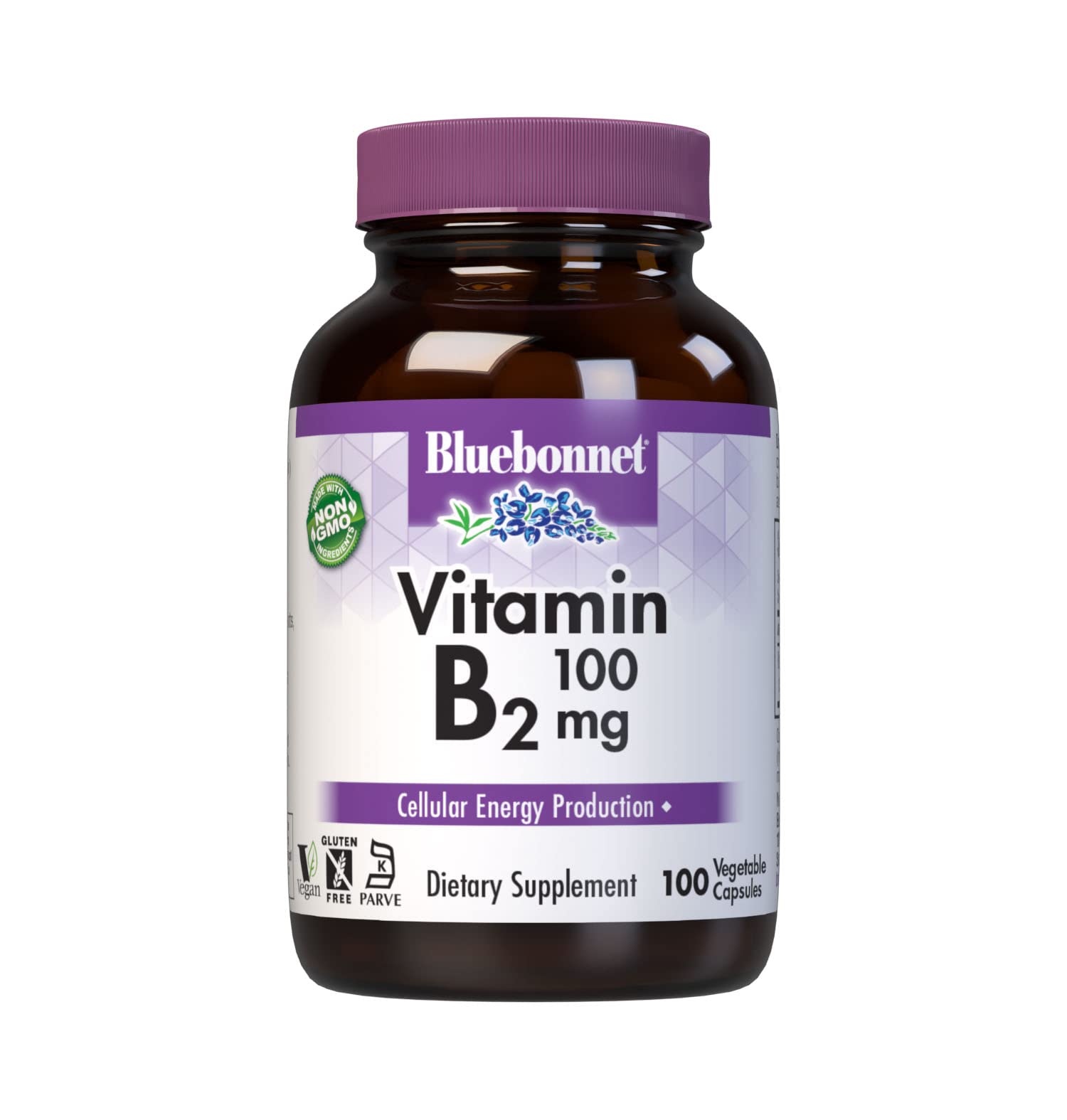 BlueBonnet Vitamin B2 100 mg Capsule, 100 Capsules