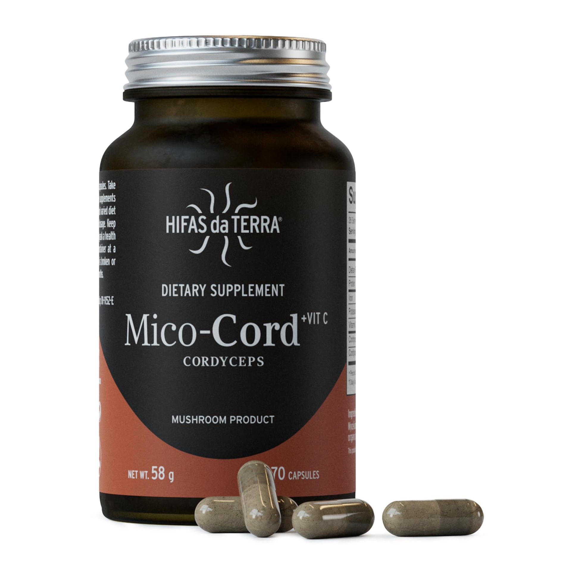 HIFAS DA TERRA Mico-Cord Cordyceps Mushroom Powder Capsules, 70 Capsules