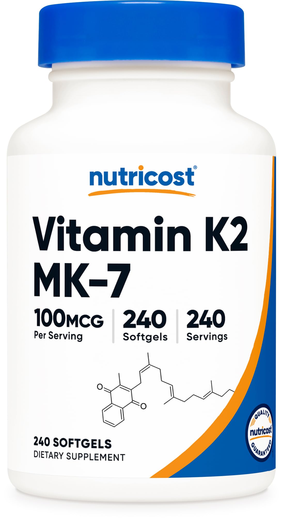 Nutricost Vitamin K2 MK-7 100 mcg Softgel, 240 Softgels