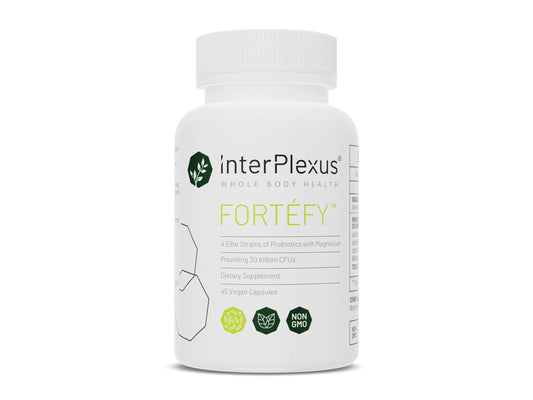 InterPlexus Fortéfy Probiotic Capsule 30 Billion CFU per Capsule with Magnesium, Gluten Free, Dairy Free, Soy Free, 45 Capsules