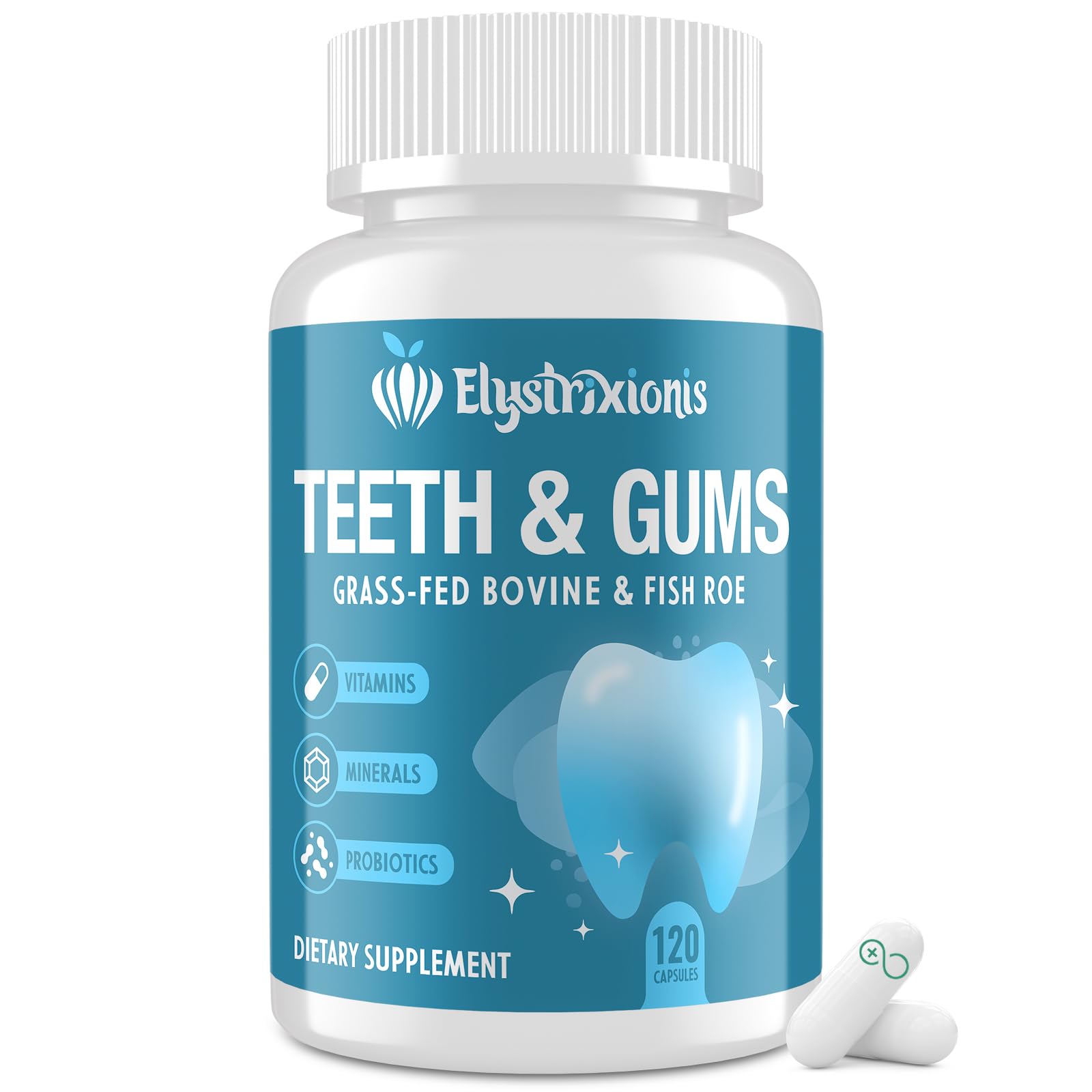Elystrixionis Gum Restore Gum Repair for Receding Gums – Probiotic Oral Health Formula Capsule, 120 Capsules