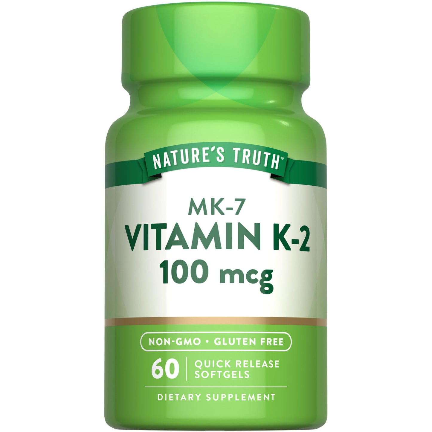 Nature's Truth Vitamin K2 MK-7 100 mcg Softgels, 60 Count