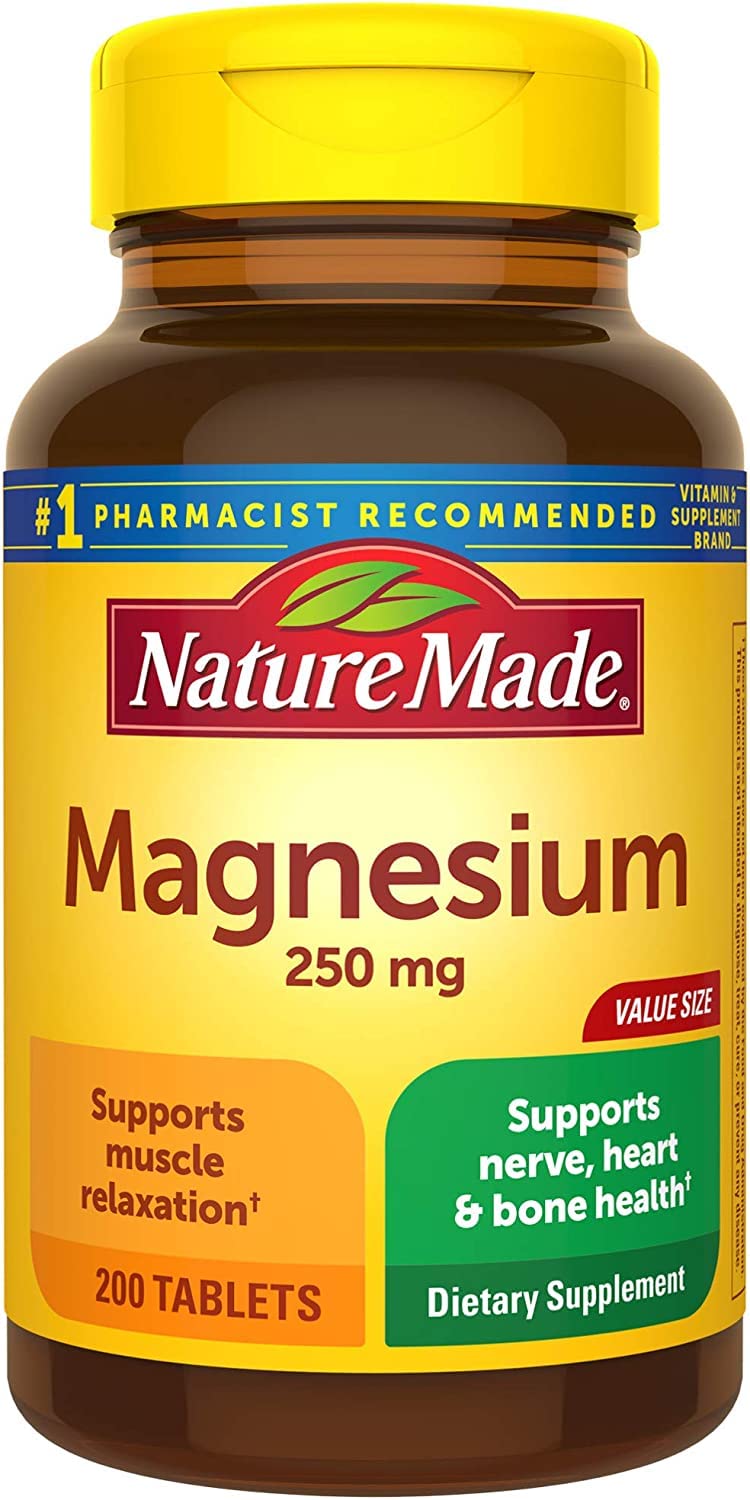 Nature Made Magnesium 250 mg Tablets, 200 Count