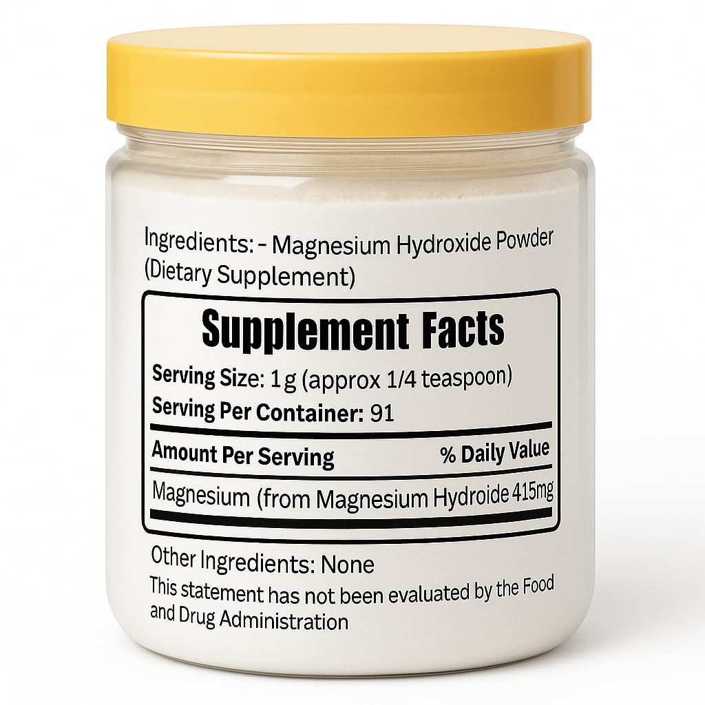 Herbs Botanica Magnesium Hydroxide Powder, 8 oz