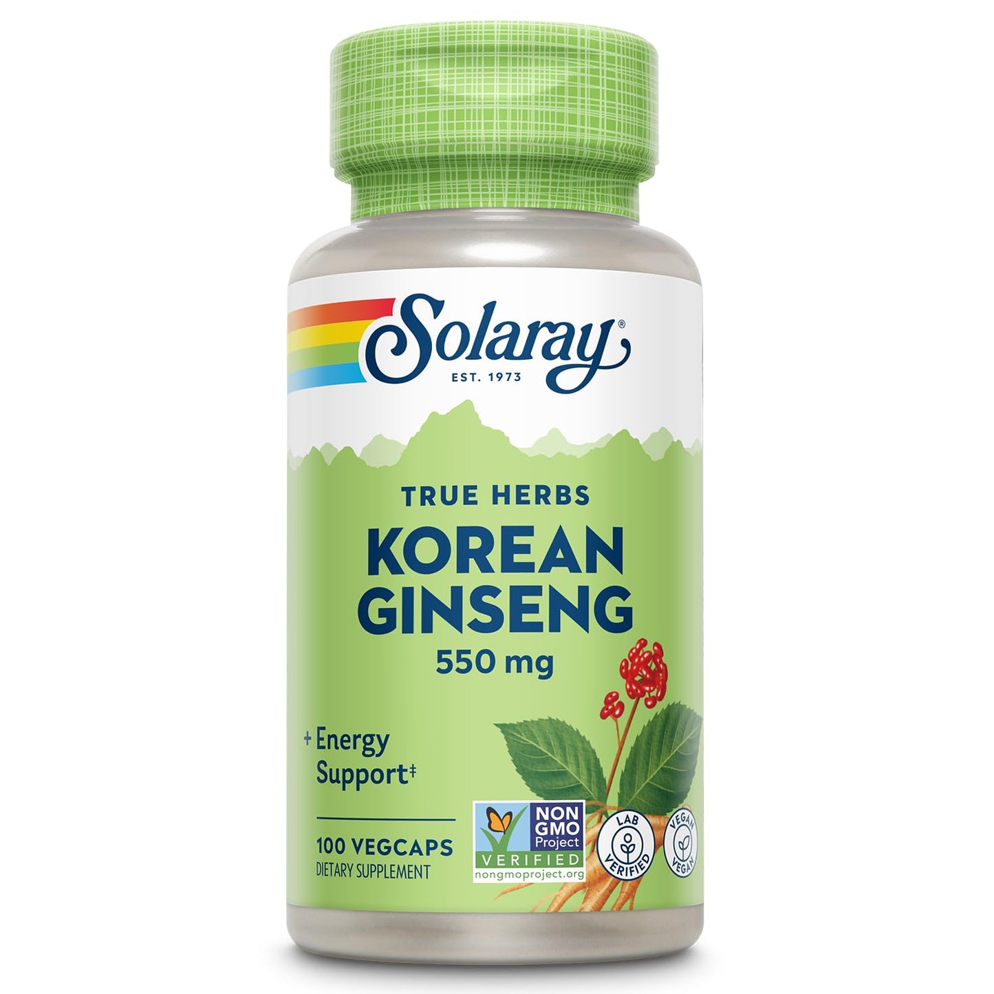 SOLARAY Korean Ginseng 550 mg Capsules, 100 Count
