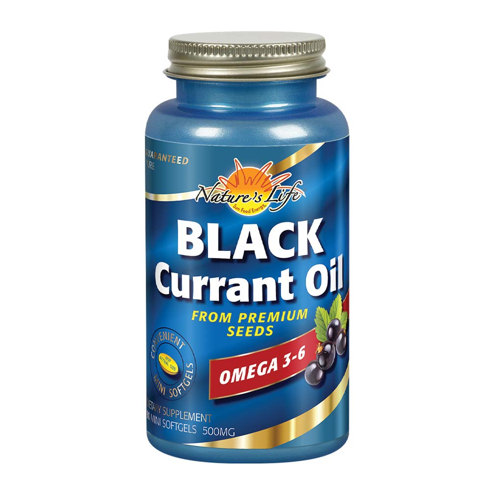 Nature's Life Black Currant Oil Minis 500 mg Softgels, 90 Count