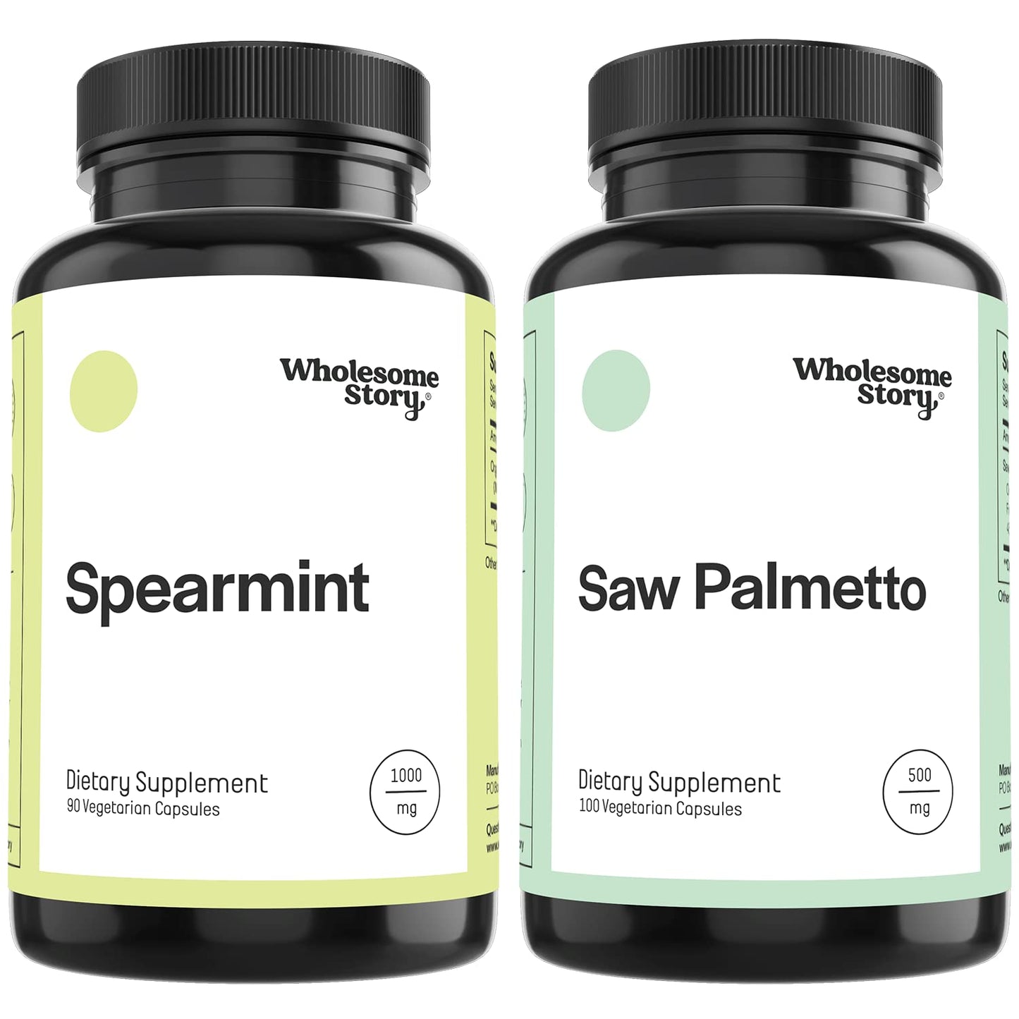 Wholesome Story Organic Spearmint + Saw Palmetto Capsules, 2 Capsules