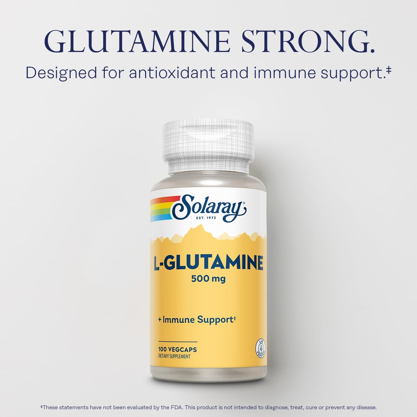 SOLARAY L-Glutamine Capsules 500 mg Veg Cap 100