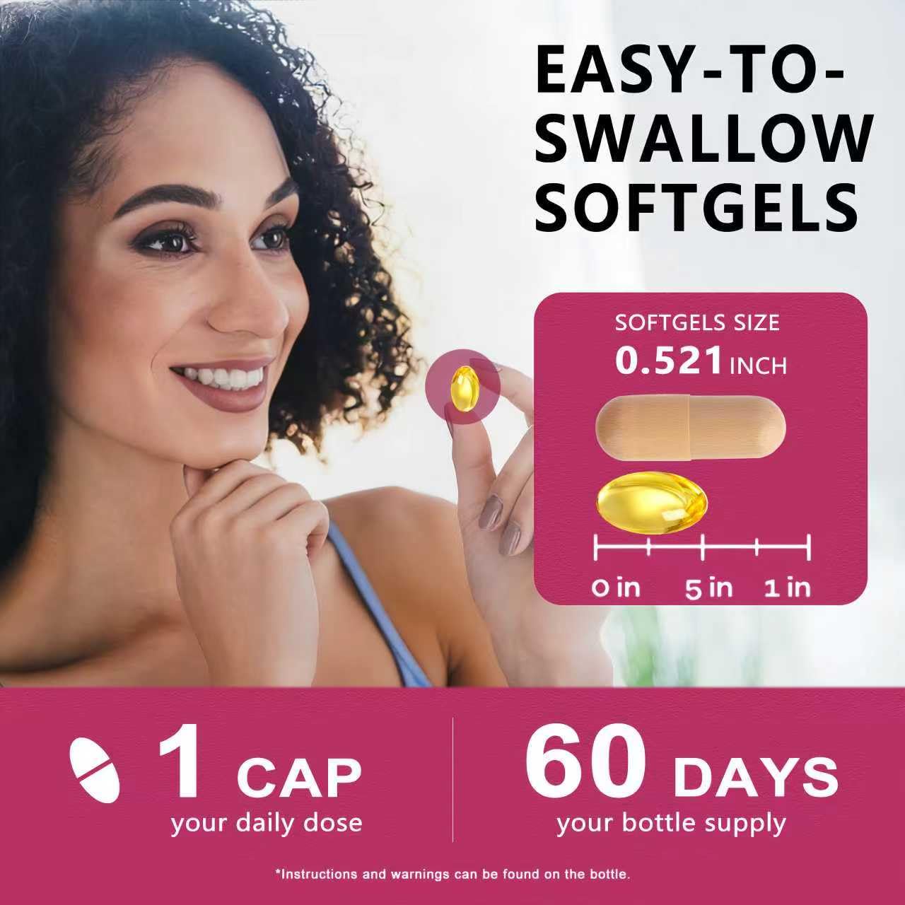 HZZYPLANT Iron Supplement for Women Softgels 60 Count