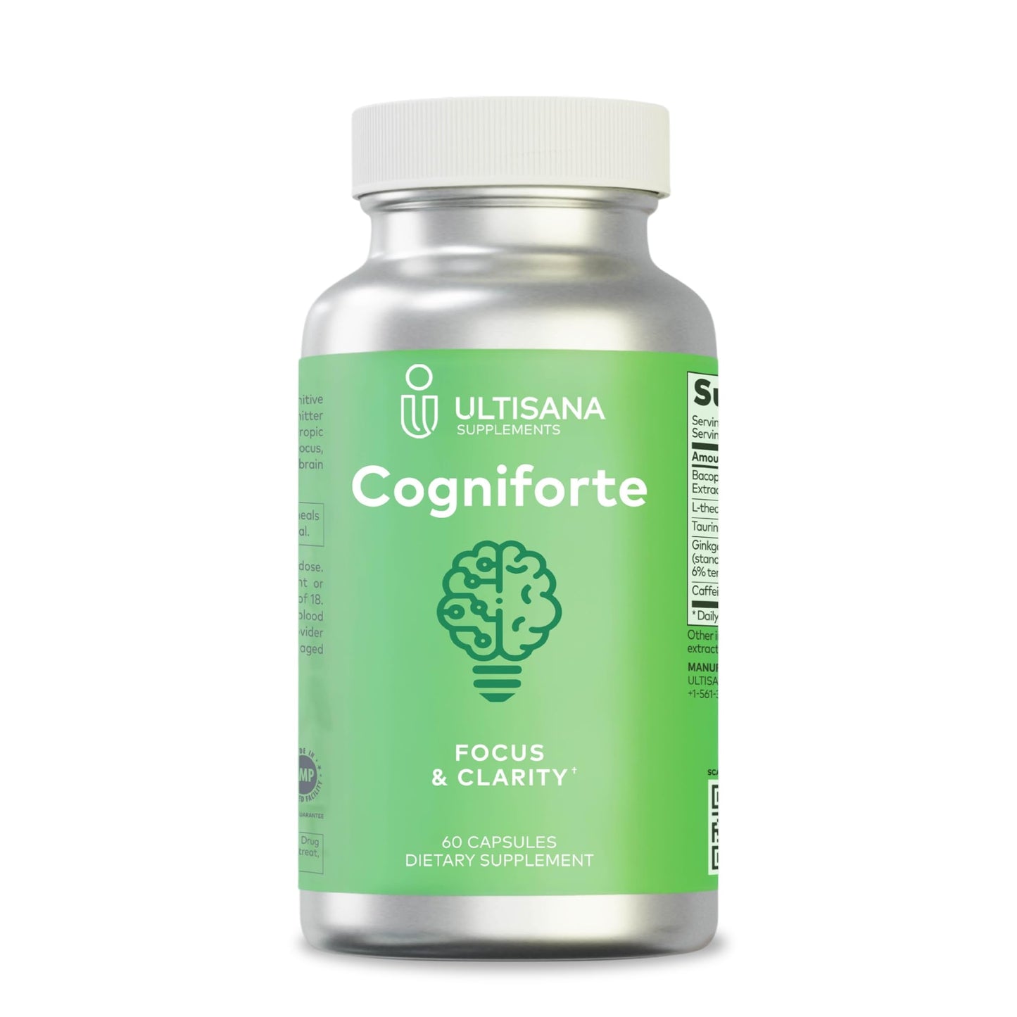 Ultisana Cogniforte Nootropic Brain Supplement Capsules, 60 Count