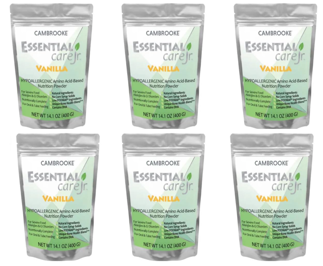 Cambrooke Essential Care JR Unflavored Hypoallergenic Amino Acid-Based Nutrition Powder, 6-Pack