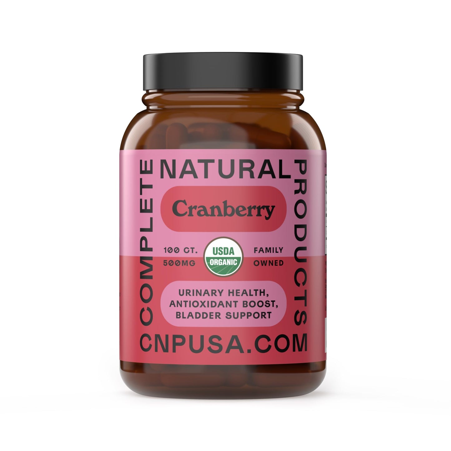 Complete Natural Products Organic Cranberry 500mg Capsules 100 Count