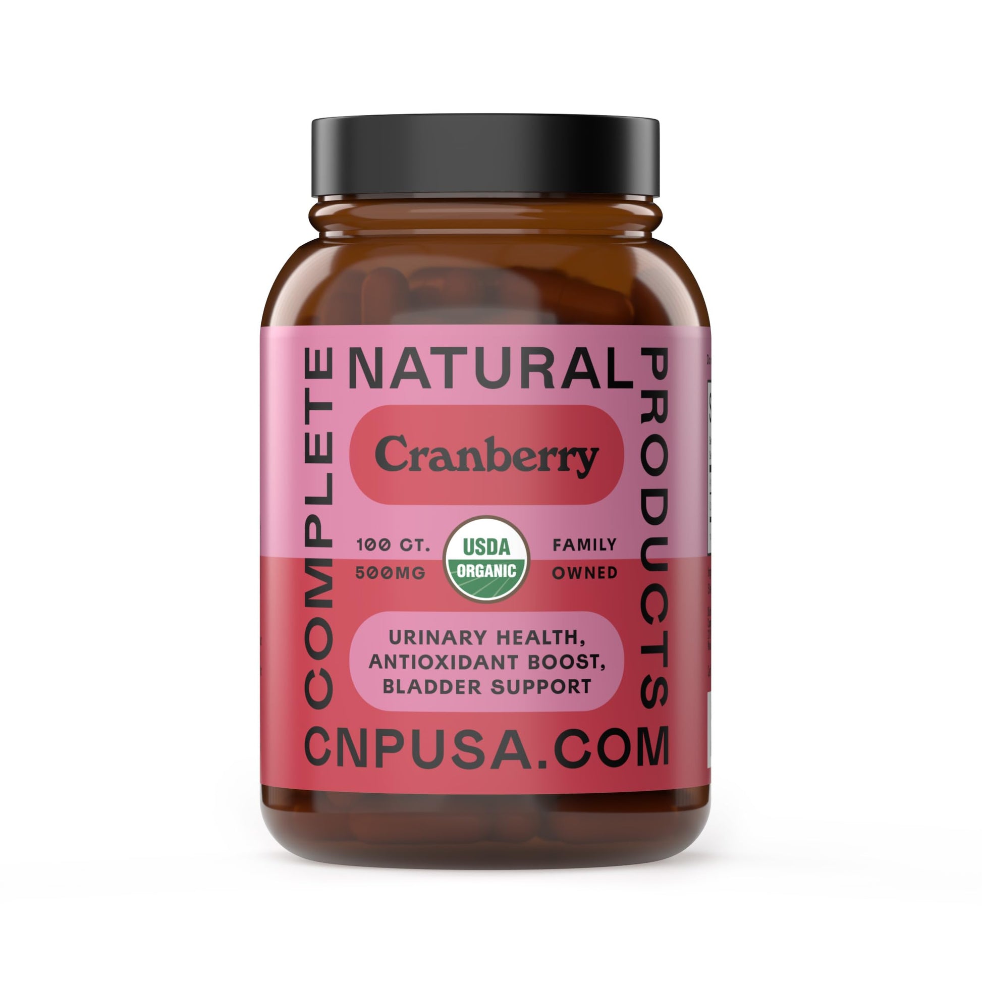 Complete Natural Products Organic Cranberry 500mg Capsules 100 Count